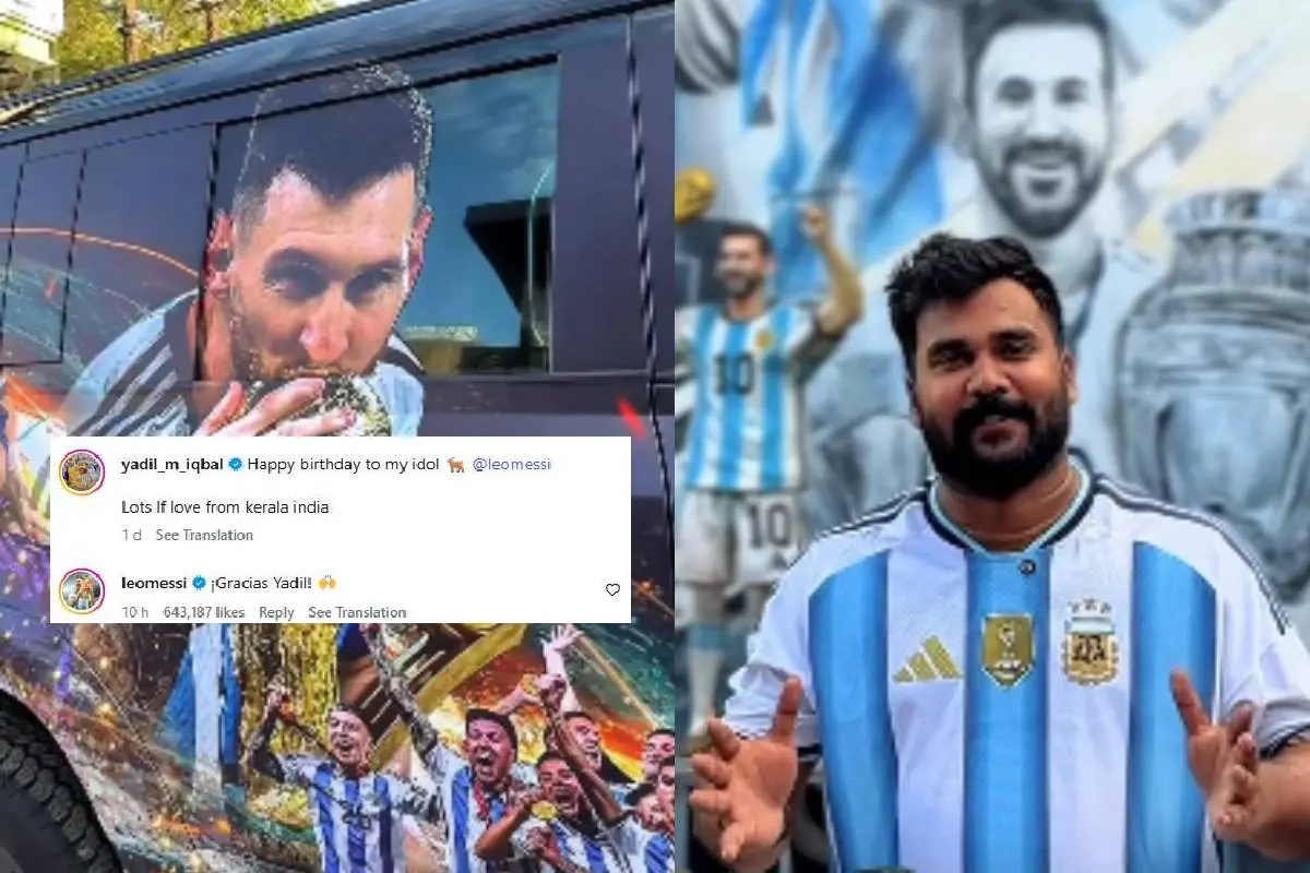 Kerala fan Yadil gets a reply from Messi