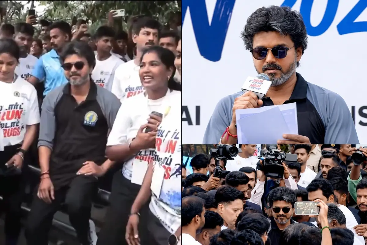 Tamil Nadu Chief Minister Joseph C Vijay at anti-drug awareness marathon in Chennai.| Photo: ANI