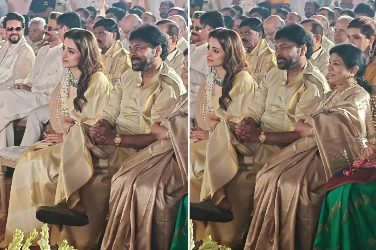 ഖുശ്ബുവിന്റെ മകളുടെ വിവാഹത്തിനെത്തിയ തൃഷയും ചിരഞ്ജീവിയും അദ്ദേഹത്തിന്റെ ഭാര്യ സുരേഖയും | സ്ക്രീൻ​ഗ്രാബ്