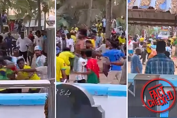 കൊല്ലത്ത് ഫുട്ബോൾ ആരാധകർ തമ്മിൽ കയ്യാങ്കളി : പ്രചരിക്കുന്ന വീഡിയോയുടെ വാസ്തവമറിയാം