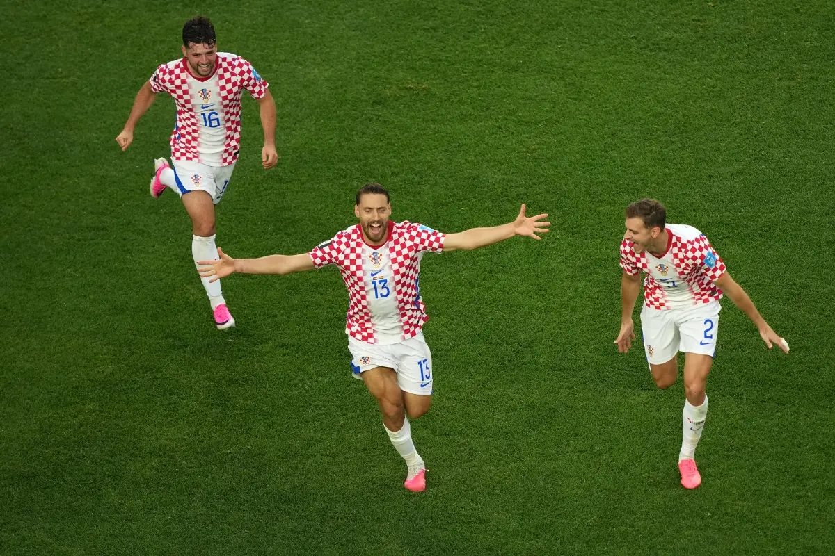 Croatia's Nikola Vlasic (13) celebrates their second goal during the World Cup Group L football match between Croatia and Ghana | Photo: AP