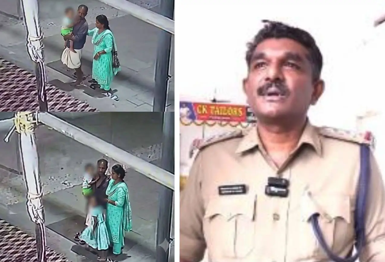 സിസി ടിവി ദൃശ്യത്തിൽനിന്ന്, കോതമംഗലം എസ്എച്ച്ഒ കെ.ആർ. പ്രശാന്ത് കുമാർ