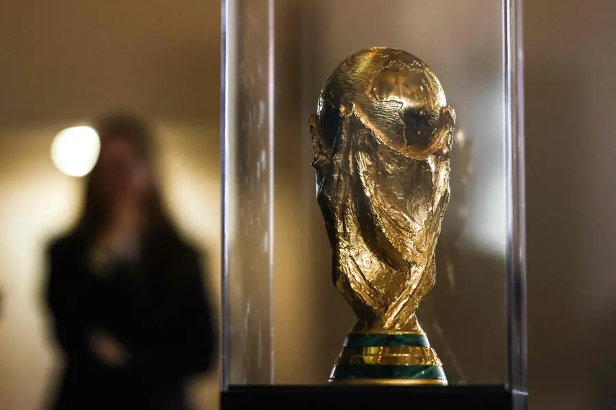 FIFA World Cup trophy, temporarily on display at the Freedom Tower in Miami | AFP