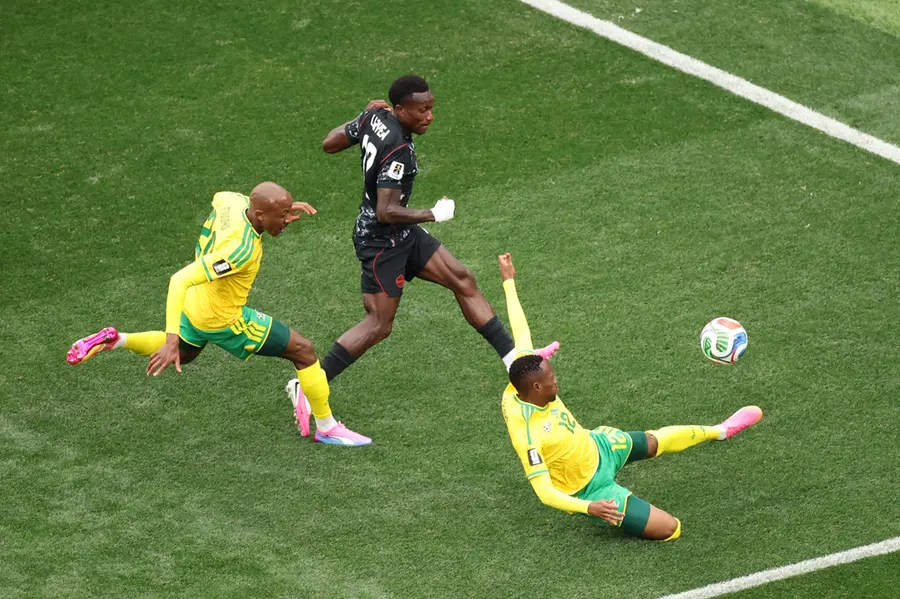 Richie Laryea of Canada shoots during the FIFA World Cup 2026 Round Of 32 match between South Africa and Canada | afp