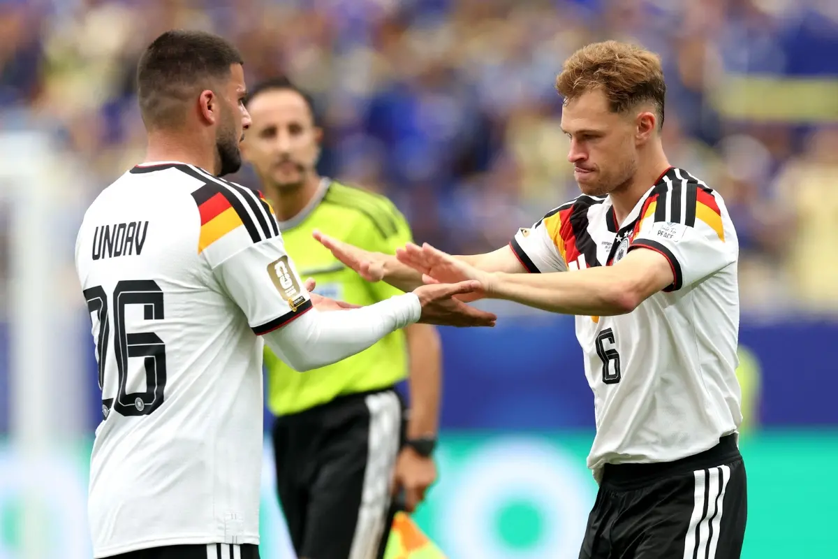 Deniz Undav #26 and Joshua Kimmich #6 of Germany celebrate after the 7-1 win | Photo: Getty Images via AFP