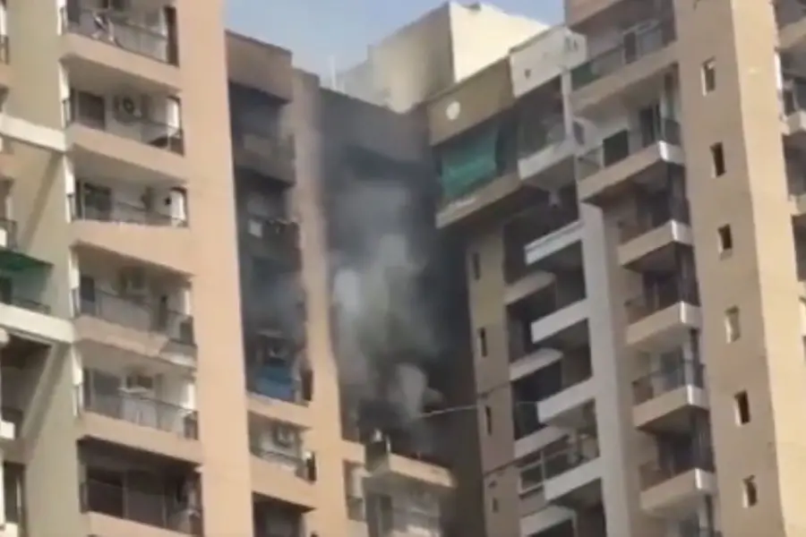Suspected AC blast triggers fire in Noida Sector 119 high-rise; rescue under way | VIDEO