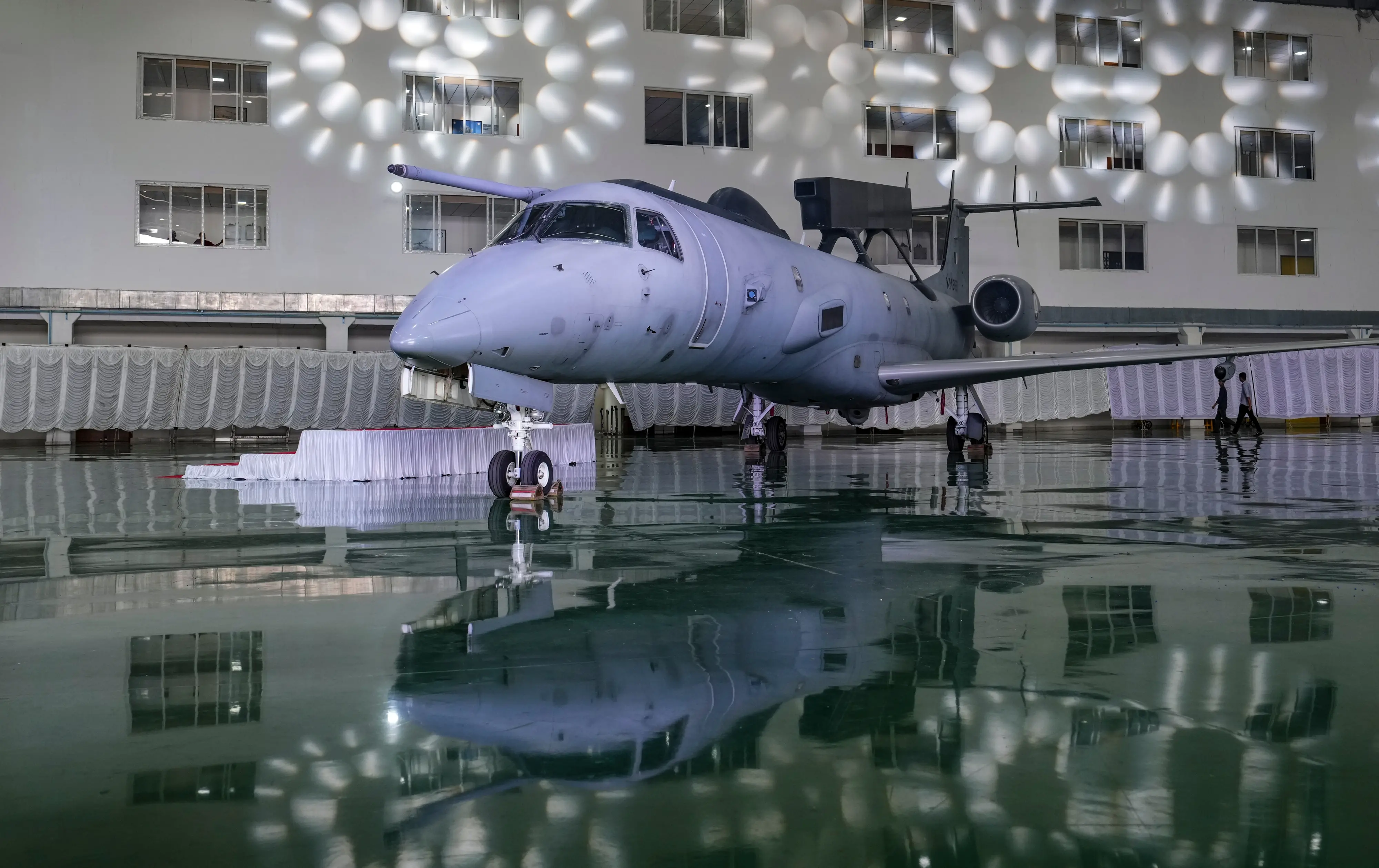Defence Research and Development Organisation's indigenously developed NETRA Airborne Early Warning and Control (AEW&C) system receives its Final Operational Clearance (FOC) during a ceremony, at Centre for Airborne Systems (CABS) in Bengaluru.| Photo: PTI