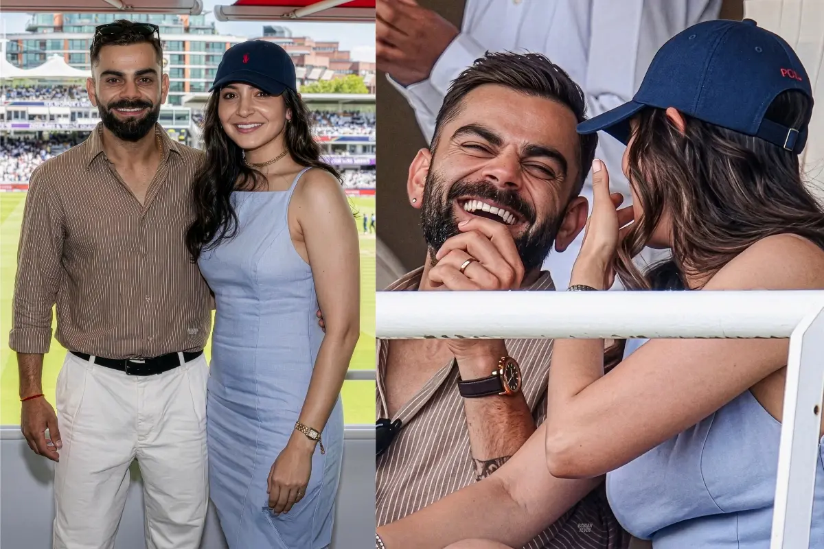 Anushka Sharma keeps it effortlessly chic in a blue linen dress at Lord's with Virat Kohli.