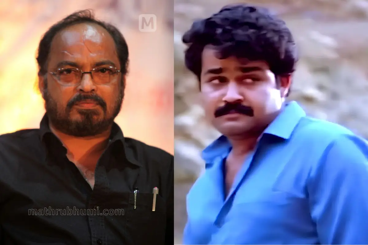 സംഗീത സംവിധായകൻ ജോൺസൺ, കിരീടം എന്ന ചിത്രത്തിൽ മോഹൻലാൽ | ഫോട്ടോ: ജി. ബിനുലാൽ \ മാതൃഭൂമി, സ്ക്രീൻഗ്രാബ്