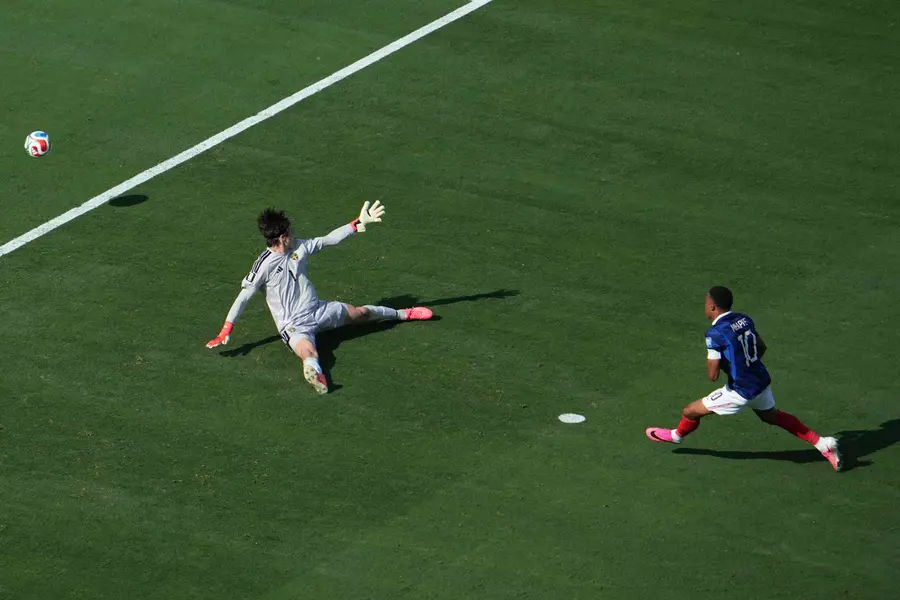 Kylian Mbappe scores a goal disallowed for offside past Sweden's goalkeeper Jacob Widell Zetterstrom
