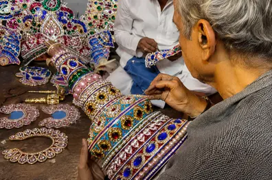 Artisans in Prayagraj craft ornate crowns as Jagannath Rath Yatra preparations hit full swing