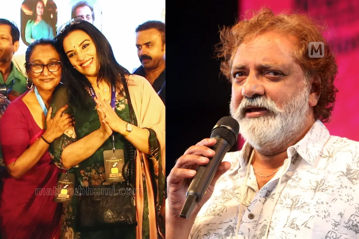കുക്കു പരമേശ്വരനും ശ്വേതാ മേനോനും, ജോയ് മാത്യു | ഫോട്ടോ: മാതൃഭൂമി