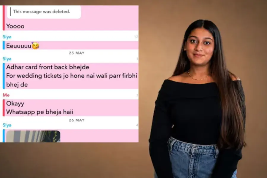 Alleged Snapchat message of Siya Goyal