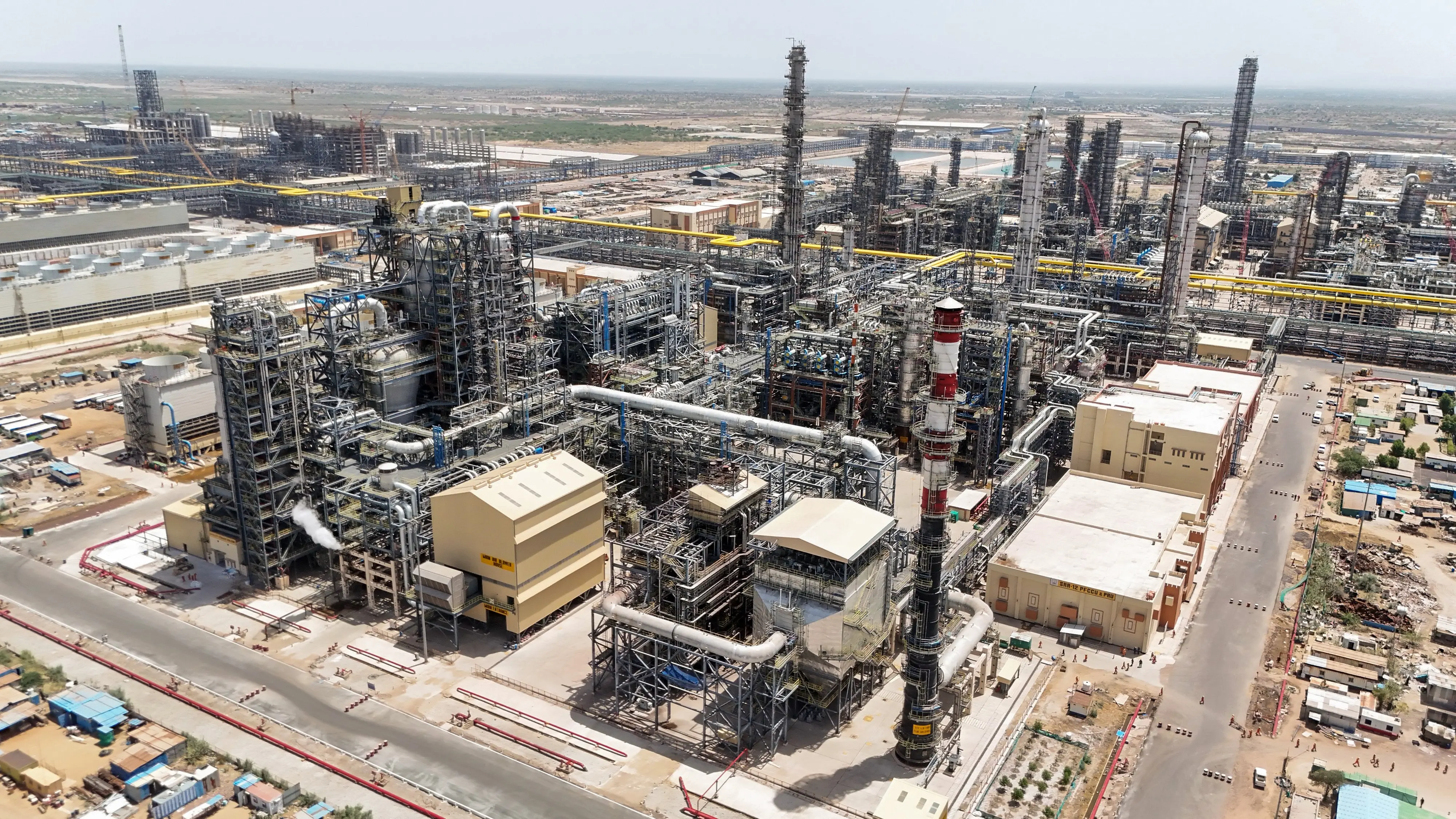 A view of the integrated refinery-cum-petrochemical complex at Pachpadra