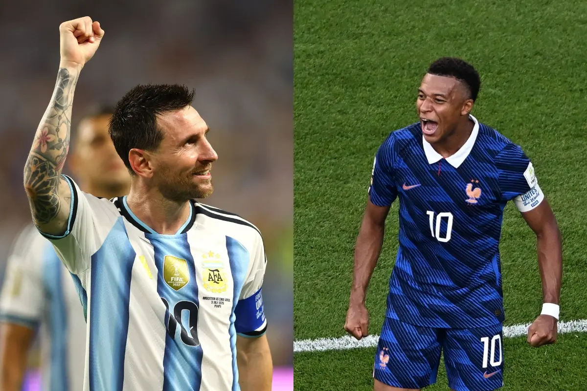 Lionel Messi #10 of Argentina (L) and France's forward #10 Kylian Mbappe | Photo: Getty Images via AFP/AFP