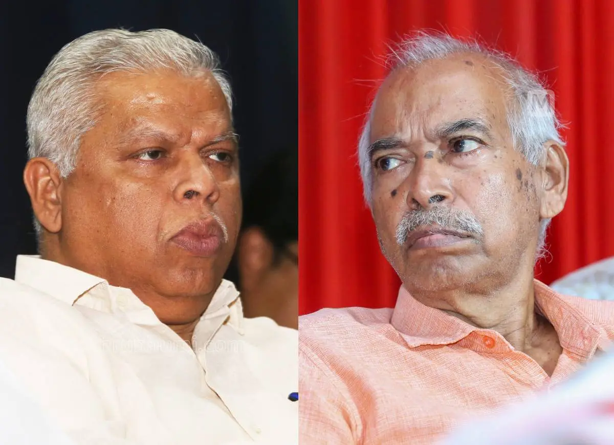 എം.വി. ജയരാജൻ, വി. കുഞ്ഞികൃഷ്ണൻ | Photo: mathrubhumi