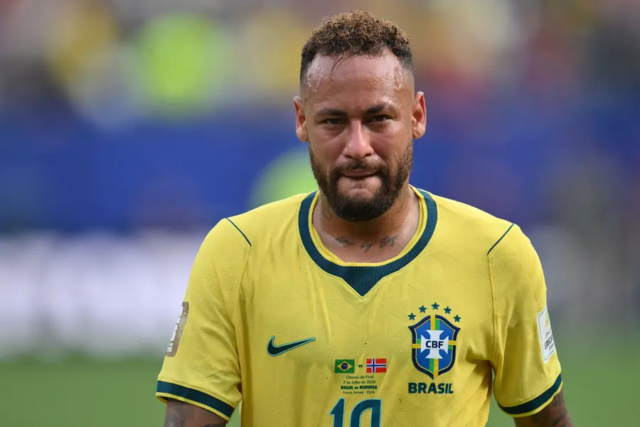 Neymar reacts after losing the 2026 World Cup round of 16 football match between Brazil and Norway