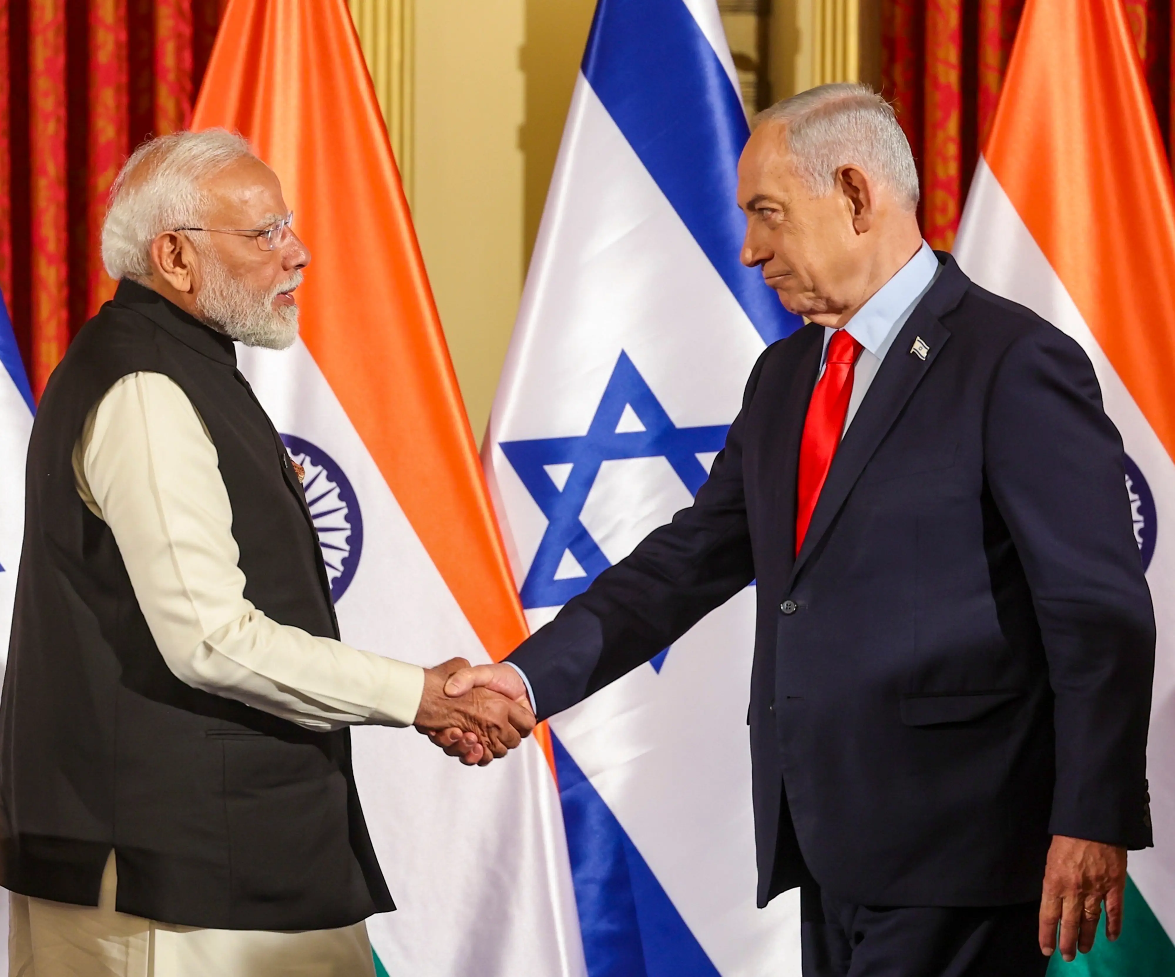 Prime Minister Narendra Modi with his Israeli counterpart Benjamin Netanyahu | PTI
