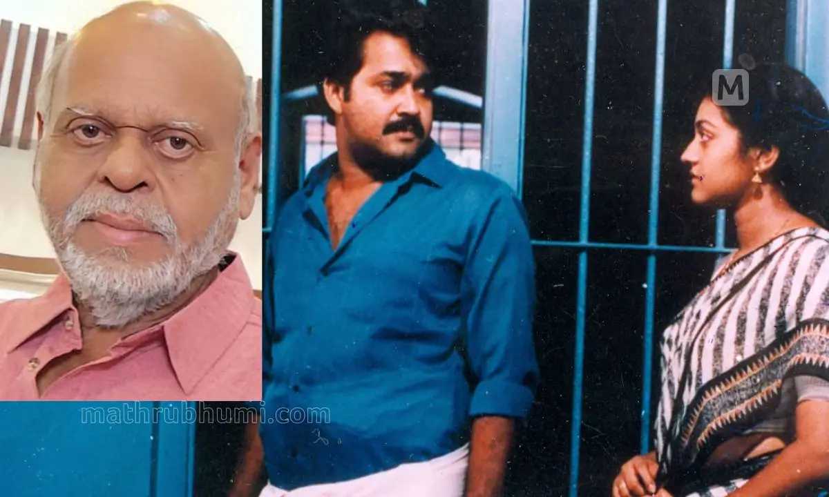 കിരീടം ചിത്രത്തിന്റെ സെറ്റിൽ മോഹൻലാലും പാർവതിയും, ഇൻസൈറ്റിൽ ബാലഗോപാലൻ തമ്പി| Photo: mathrubhumi archives