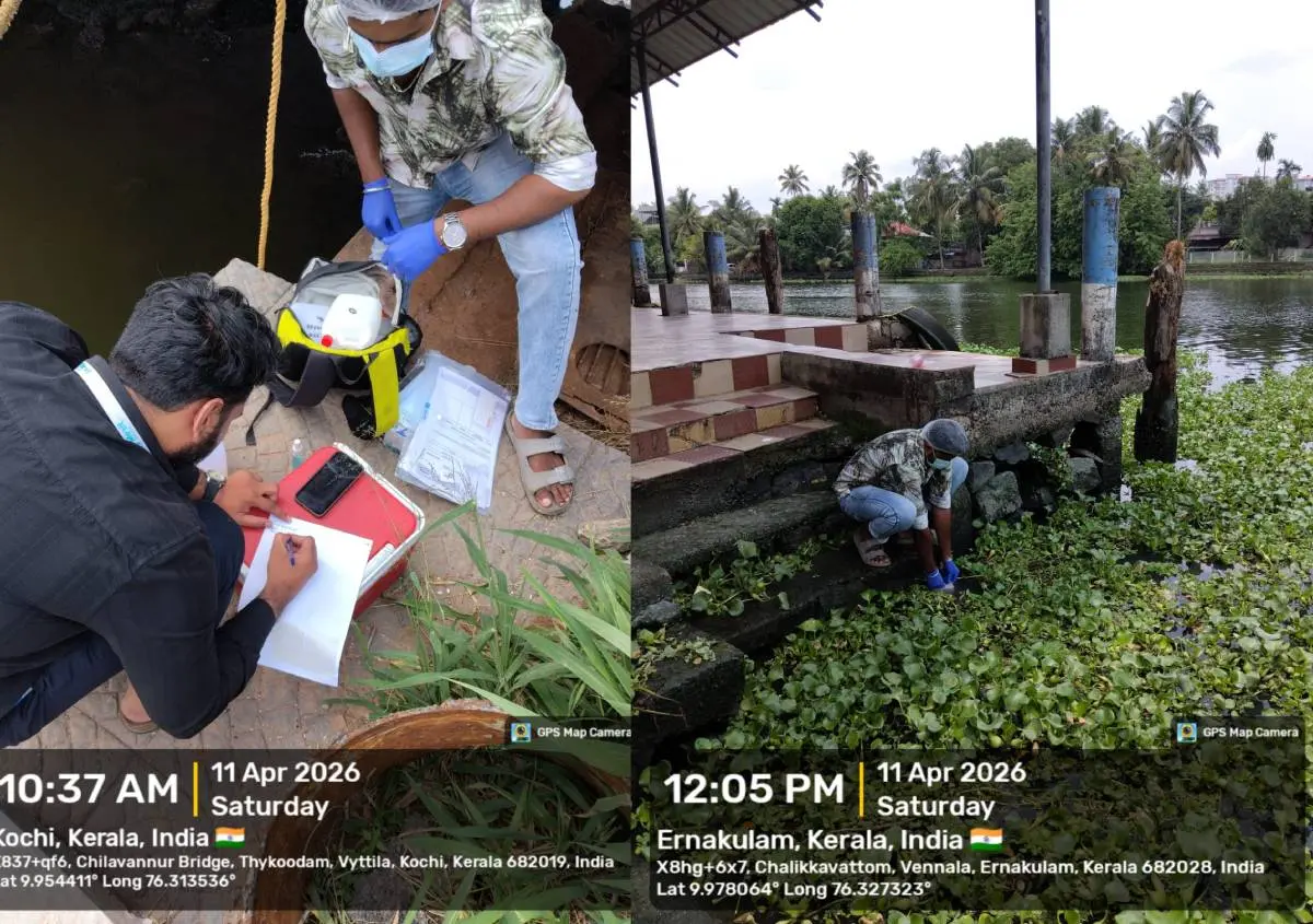 പഠനത്തിനായി സാമ്പിളുകള് ശേഖരിക്കുന്നു