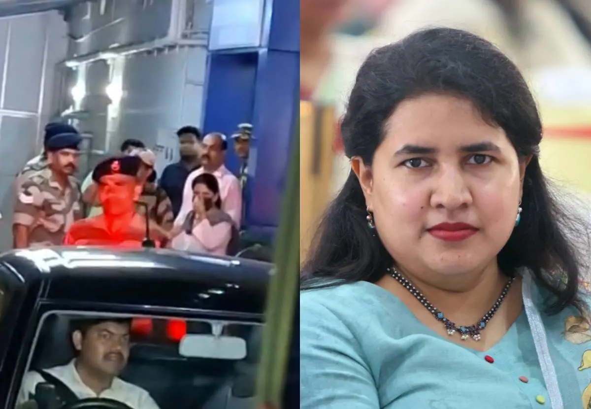 ചോദ്യം ചെയ്യലിനു ശേഷം ടി. വീണ ഇ ഡി ഓഫീസിൽനിന്നും പുറത്തേക്ക് വരുന്നു | Photo: mathrubhumi