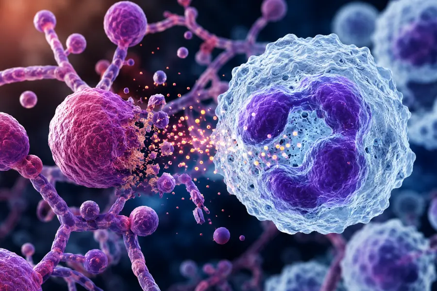 Representational Image of virus attacking immune system