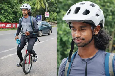 Would you ride across Kerala on one wheel? This 20-year-old did