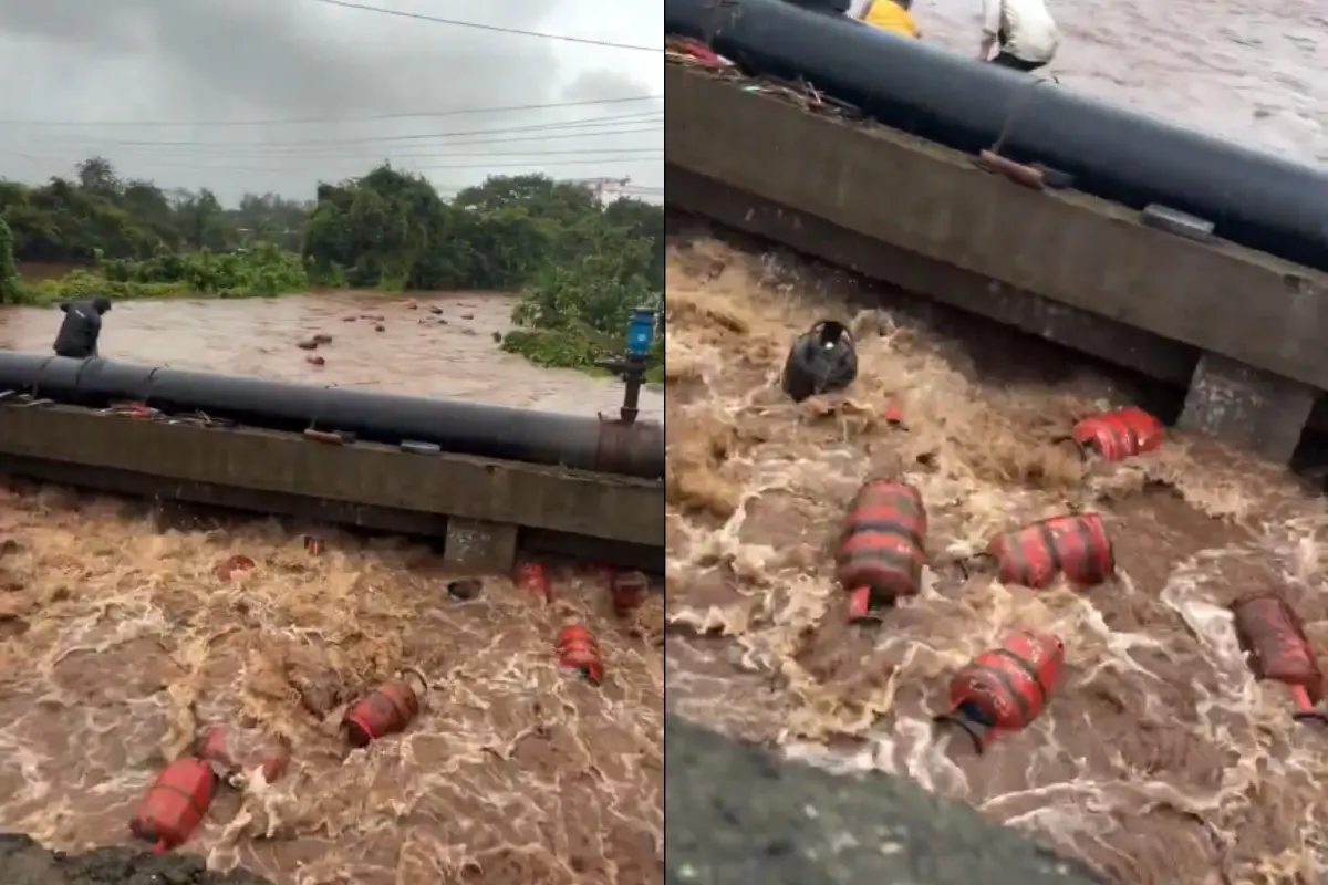 Cylinders getting washed away (screengrab)