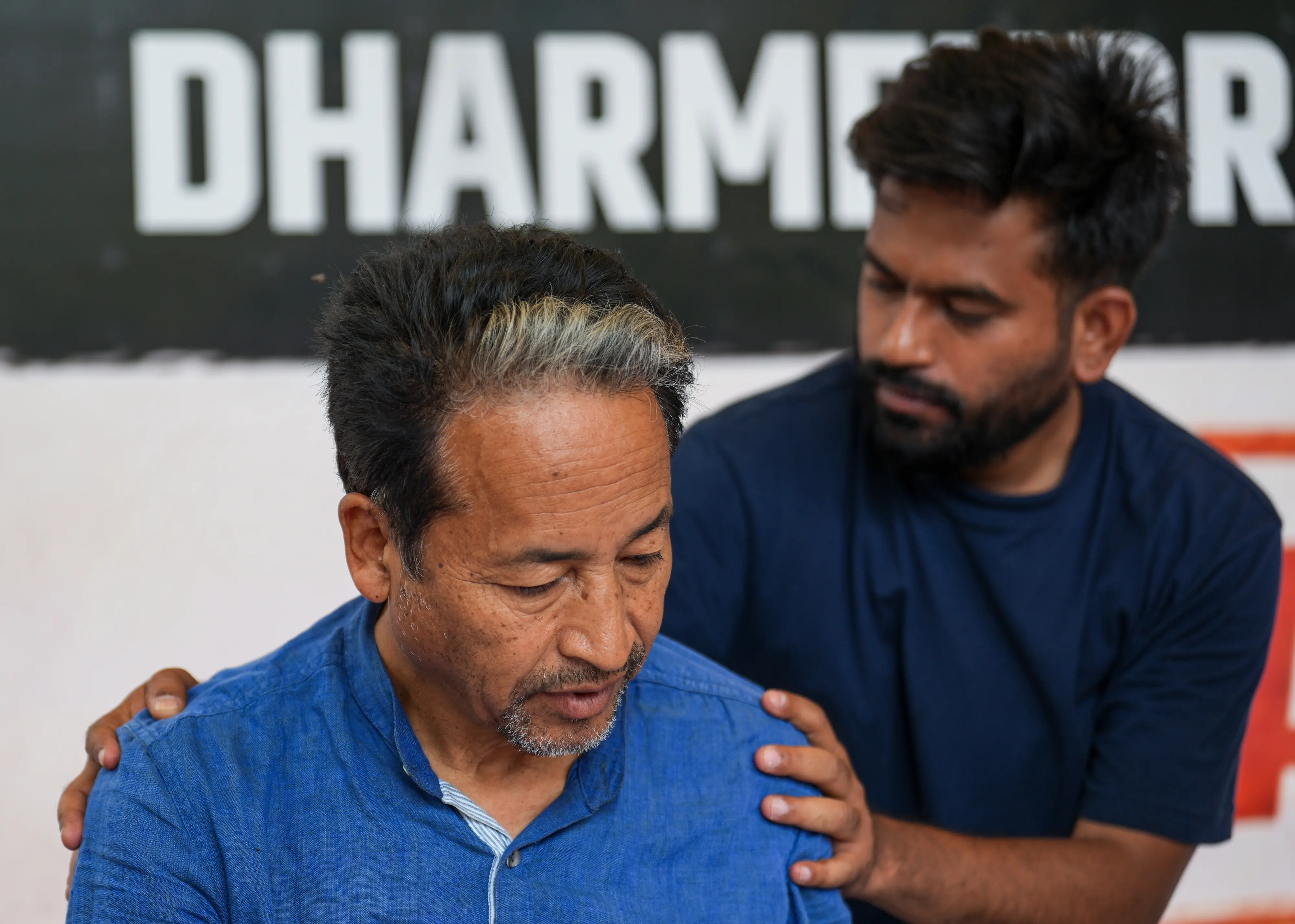 Climate activist Sonam Wangchuk with CJP founder Abhijeet Dipke | PTI