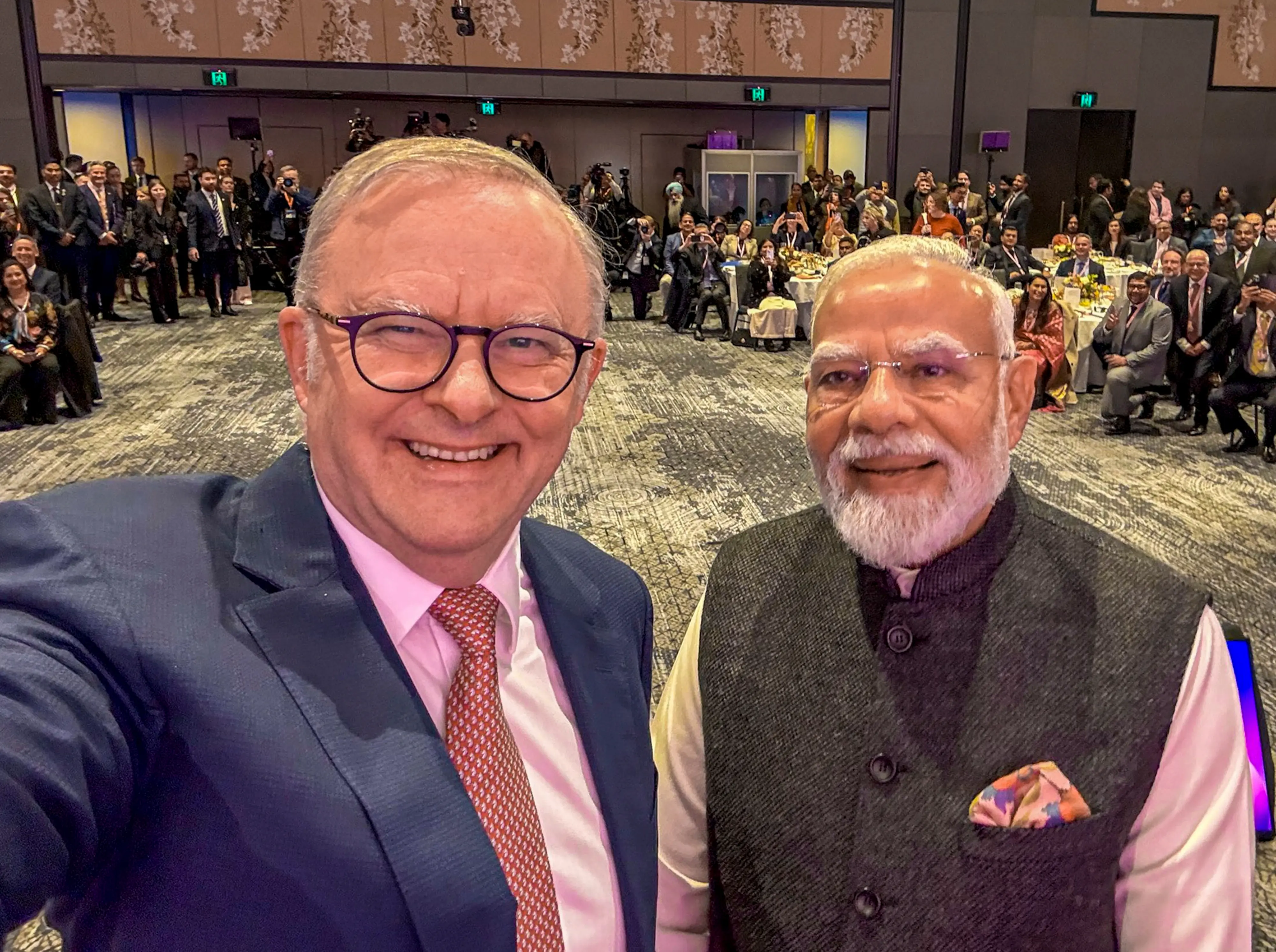 Prime Minister Narendra Modi with Australian Prime Minister Anthony Albanese during the former's visit in Melbourne