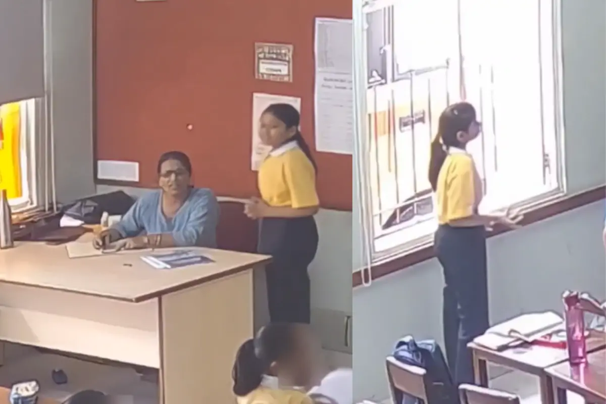 CCTV shows Amaira approaching the teacher repeatedly