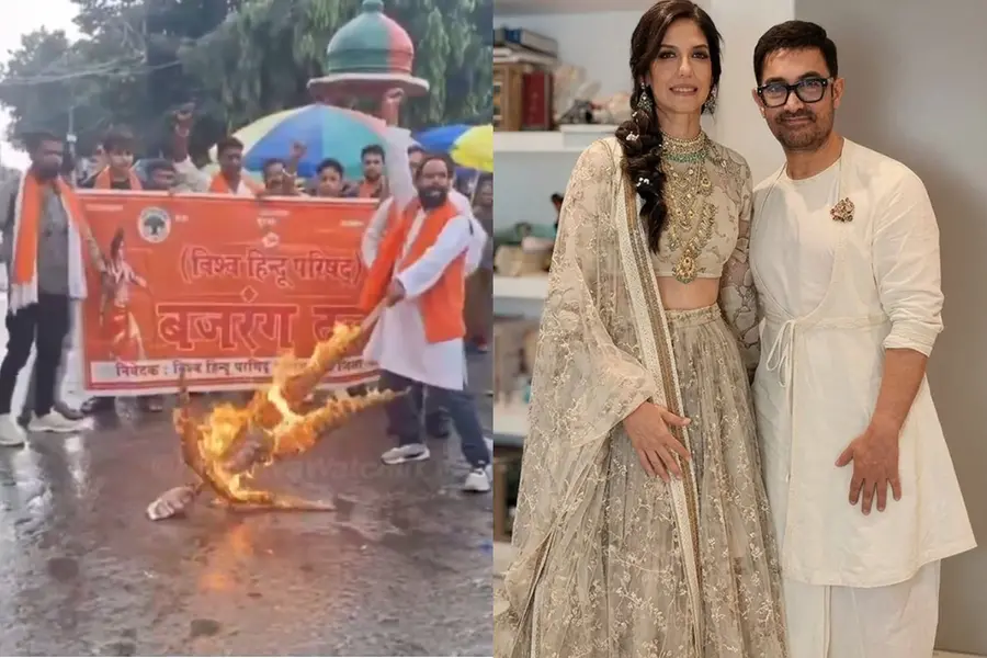 Bajrang Dal burns Aamir Khan's effigy, alleges ‘love jihad’ after marriage to Gauri Spratt