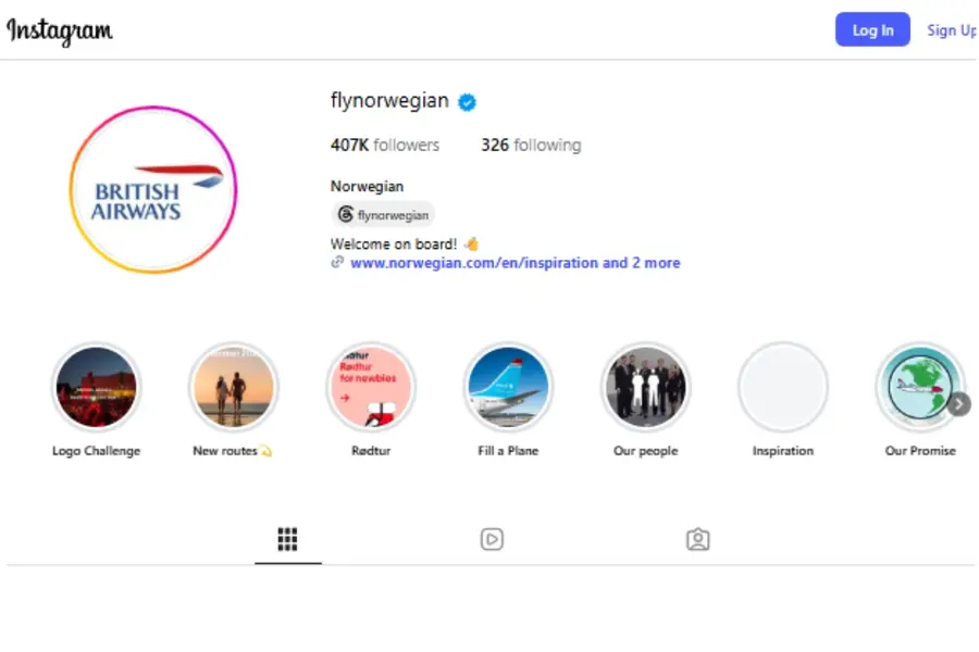 Norwegian Air Instagram