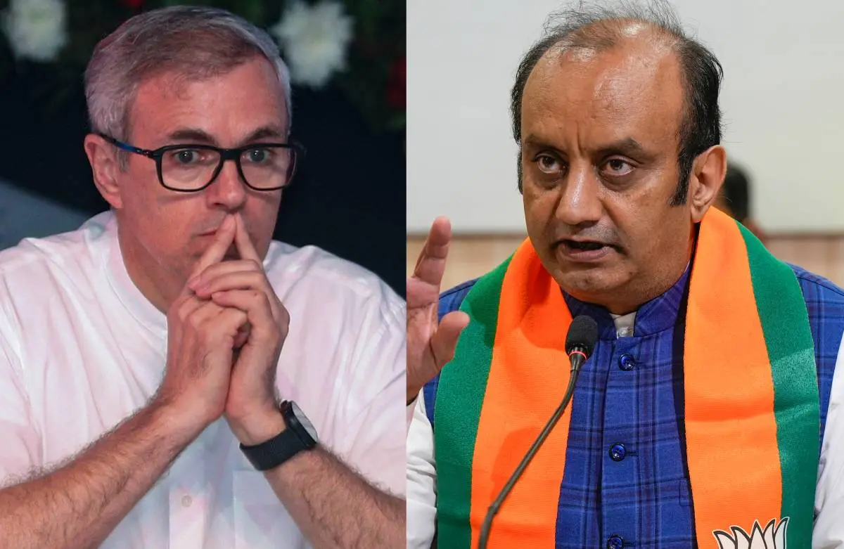 ഒമർ അബ്ദുള്ള, സുധാംശു ത്രിവേദി | PHOTO: PTI
