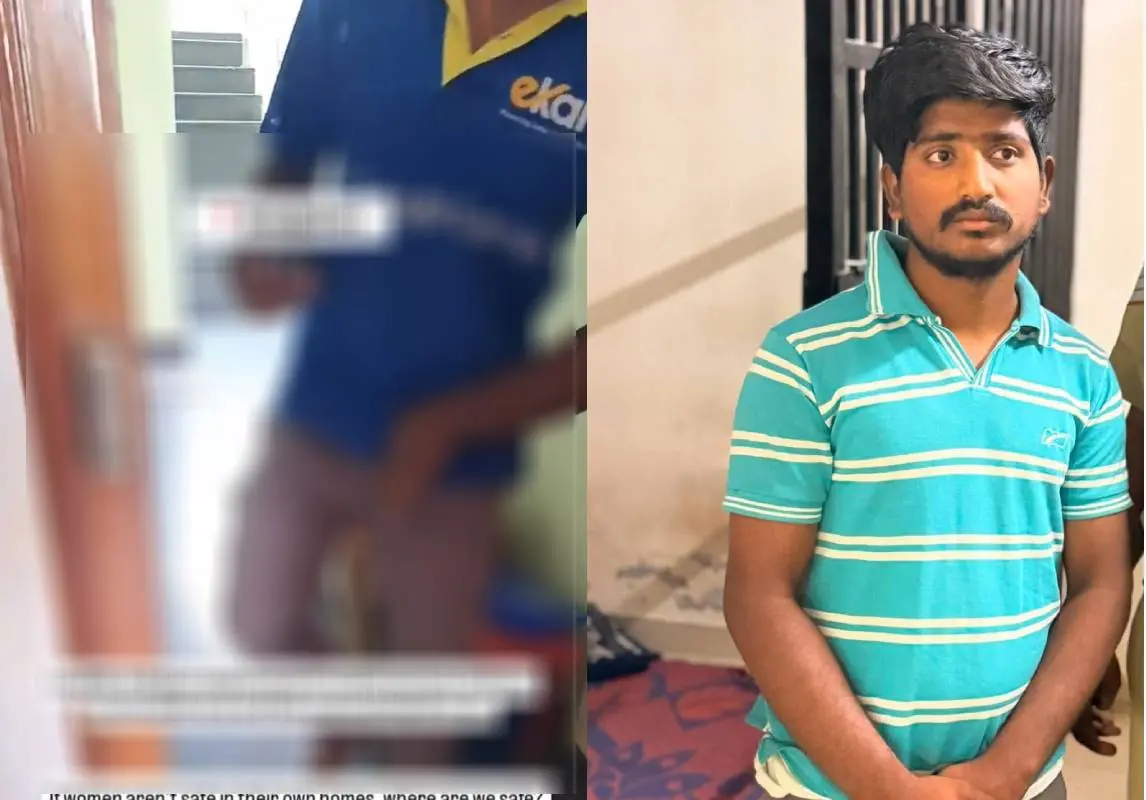 യുവതി പങ്കുവെച്ച ദൃശ്യത്തില്നിന്ന്, അറസ്റ്റിലായ വിജയ് മല്ലികാര്ജുന് കാമത്ത്