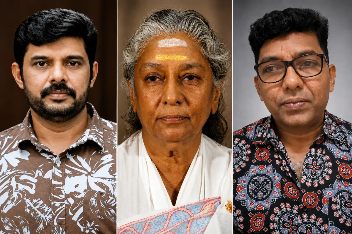 കലാഭവൻ നവാസ്, എസ്. ജാനകി, നിയാസ് ബക്കർ | Photos: Facebook, Mathrubhumi (Enhanced with AI)