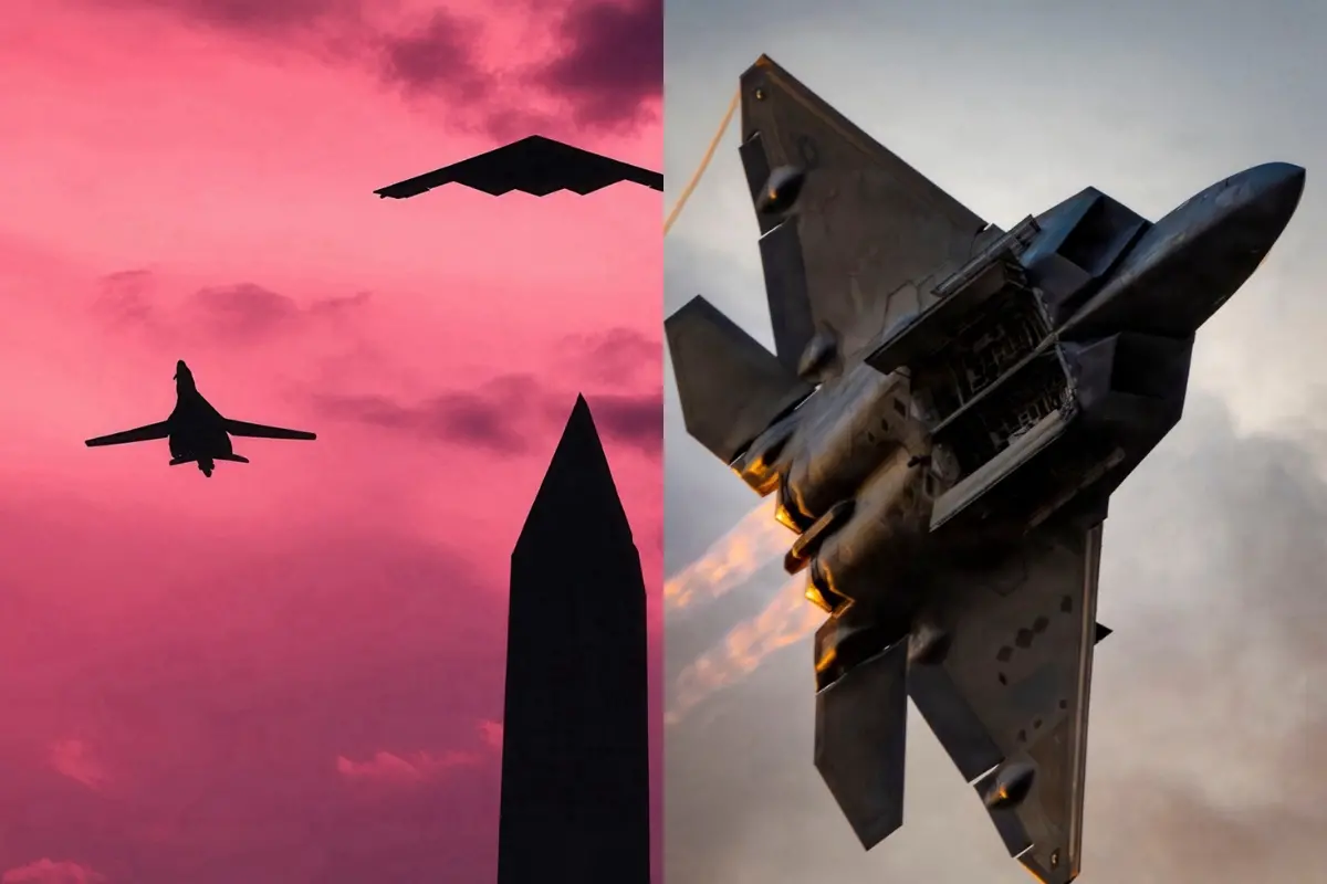 B-1B Lancer strategic bomber (L), B-2A Spirit,(C), and F-22 Raptor | Posted by US Presisdent Donald Trump on TruthSocial