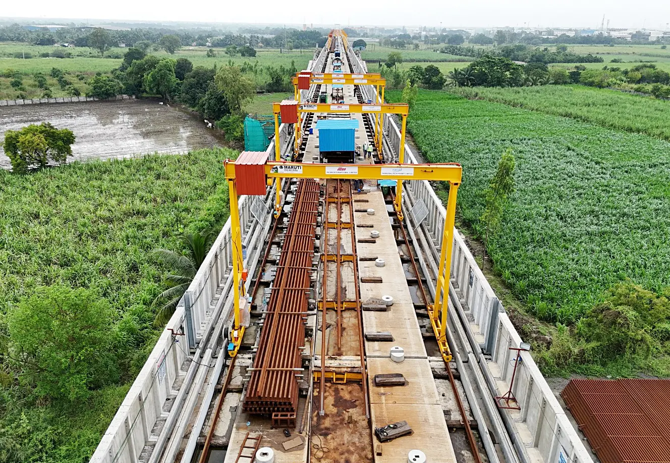 Mumbai-Ahmedabad Bullet Train Project has achieved a significant milestone with the installation of 206,000 noise barriers along both sides of the 103 km viaduct. | Photo: ANI