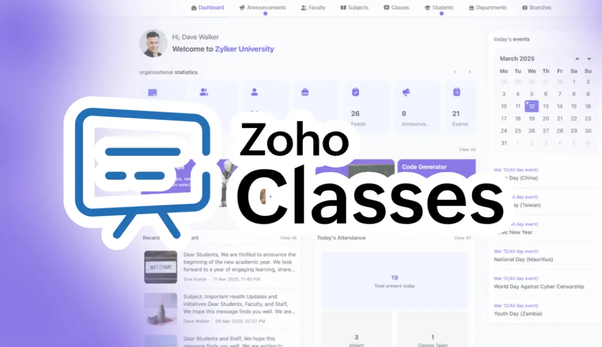 സോഹോ ക്ലാസസ് 2.0 | Photo: Zoho