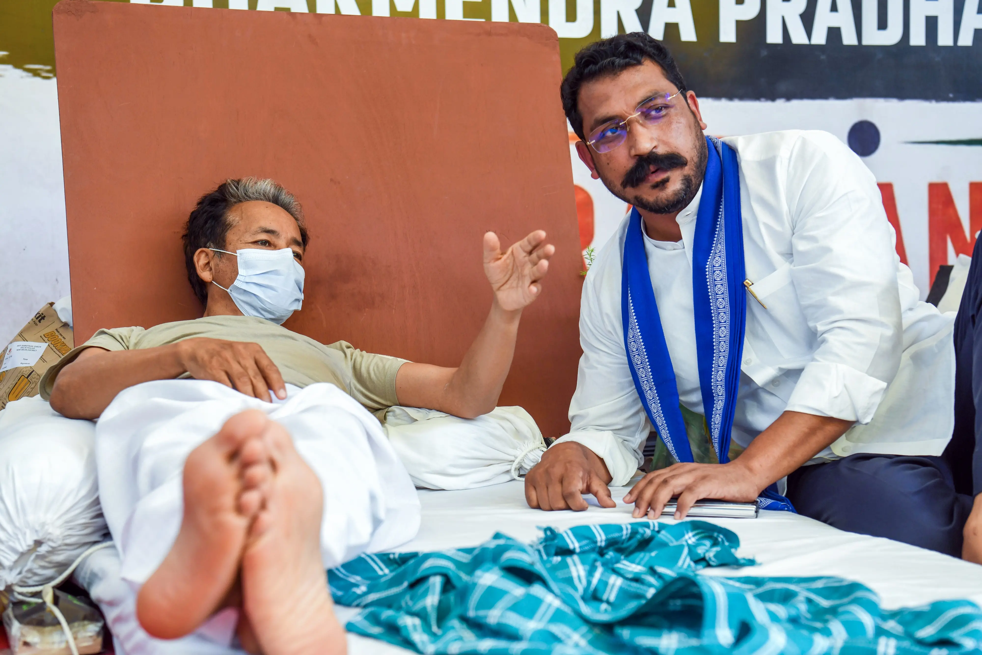 Azad Samaj Party (Kanshi Ram) President and MP Chandrashekhar Azad Ravan meets with environmentalist Sonam Wangchuk | ANI