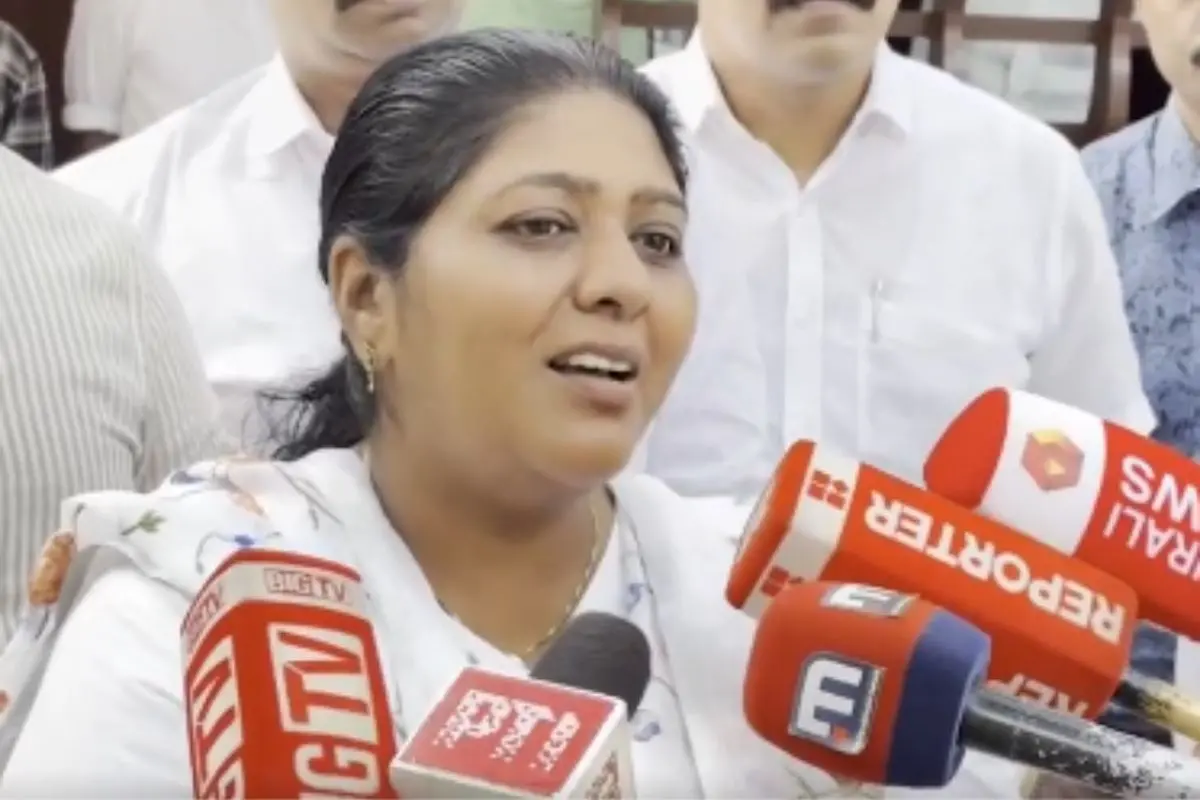 Elathur MLA Vidya Balakrishnan speaking to media | Photo: Screengrab/PTI Video