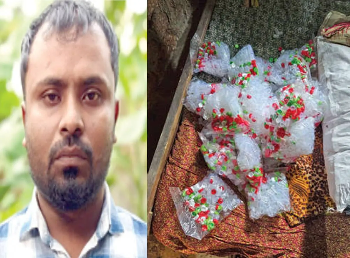 ഷെഫീഖുൾ ഇസ്ലാം, കണ്ടെടുത്ത മയക്കുമരുന്ന് നിറയ്ക്കാൻ ഉപയോഗിക്കുന്ന ബോട്ടിലുകൾ