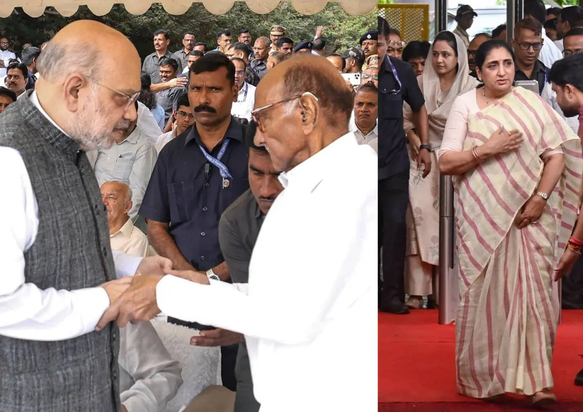 അമിത് ഷായും ശരദ് പവാറും, സുനേത്ര പവാര് |ഫോട്ടോ:PTI