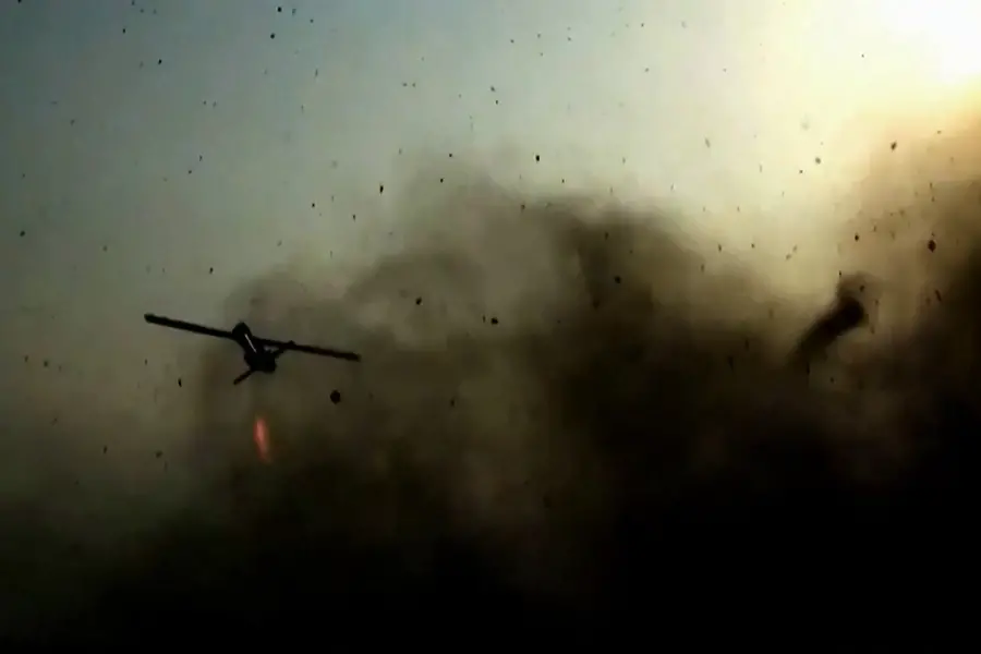 Video footage released by Iran's Revolutionary Guards (IRGC)'s Sepah News website allegedly shows a drone being launched from an undisclosed location towards US targets