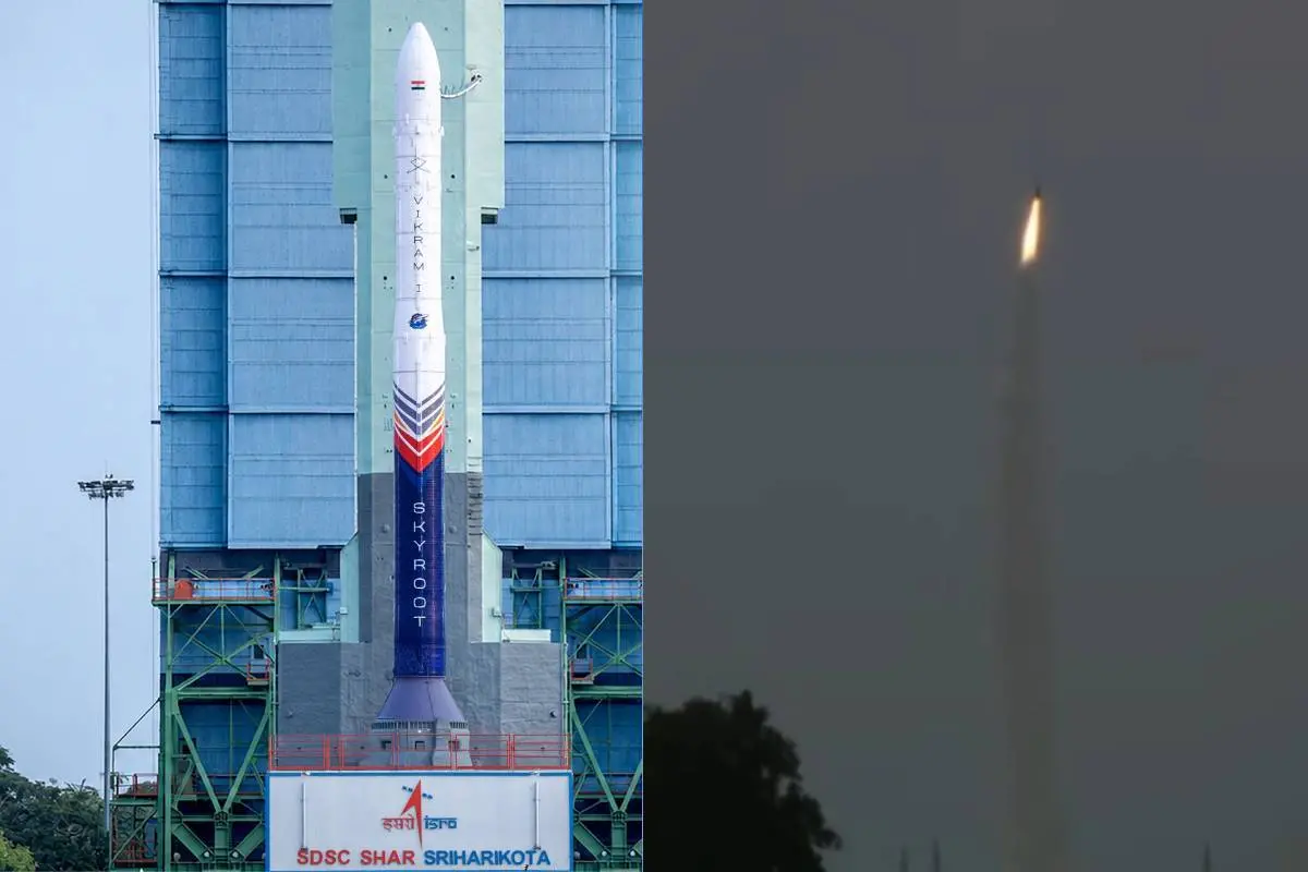 സ്‌കൈറൂട്ട് എയ്‌റോസ്‌പേസിന്റെ വിക്രം-1 റോക്കറ്റ് . Photo -  SkyrootAerospace