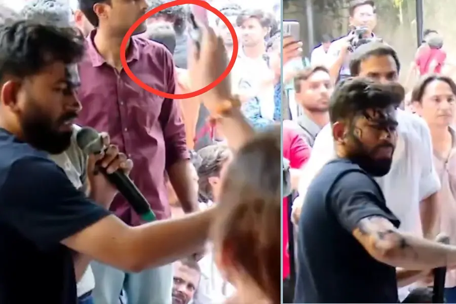 Ink attack on CJP founder Abhijeet Dipke at Jantar Mantar