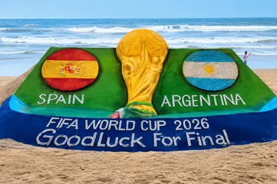 Sudarsan Pattnaik turns Puri beach into a FIFA World Cup final spectacle