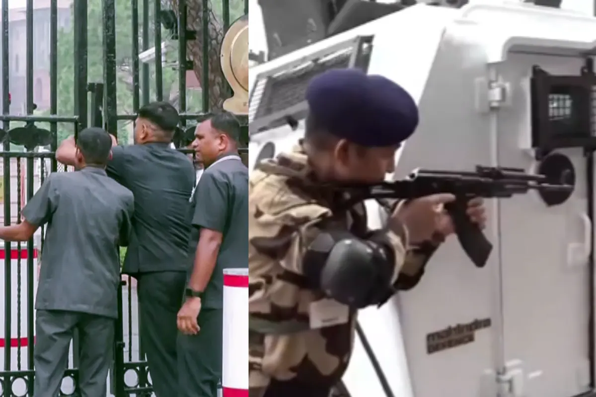 Security heightens outside Parliament-Visuals emerged | Photo: PTI, X