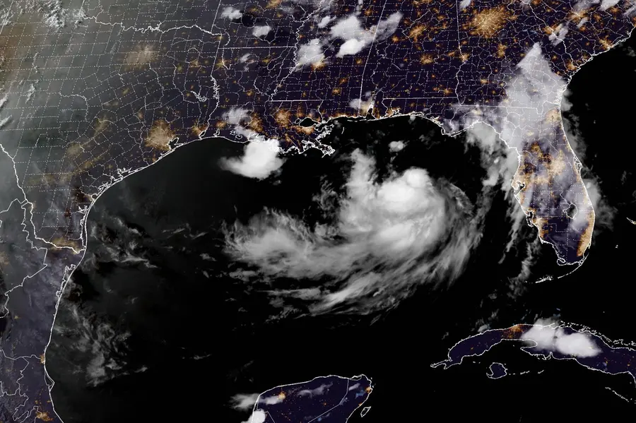This satellite image from the National Oceanic and Atmospheric Administration taken at 7:31pm EDT shows Tropical Storm Bertha in the Gulf of Mexico | AP