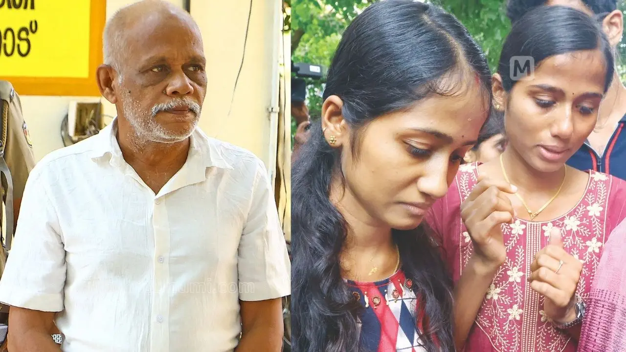 ചെന്താമര | കൊല്ലപ്പെട്ട സുധാകരന്റെ മക്കളായ അഖിലയും അതുല്യയും പാലക്കാട് അഡീഷണൽ ജില്ലാ സെഷൻസ് കോടതിയിലെത്തിയപ്പോൾ